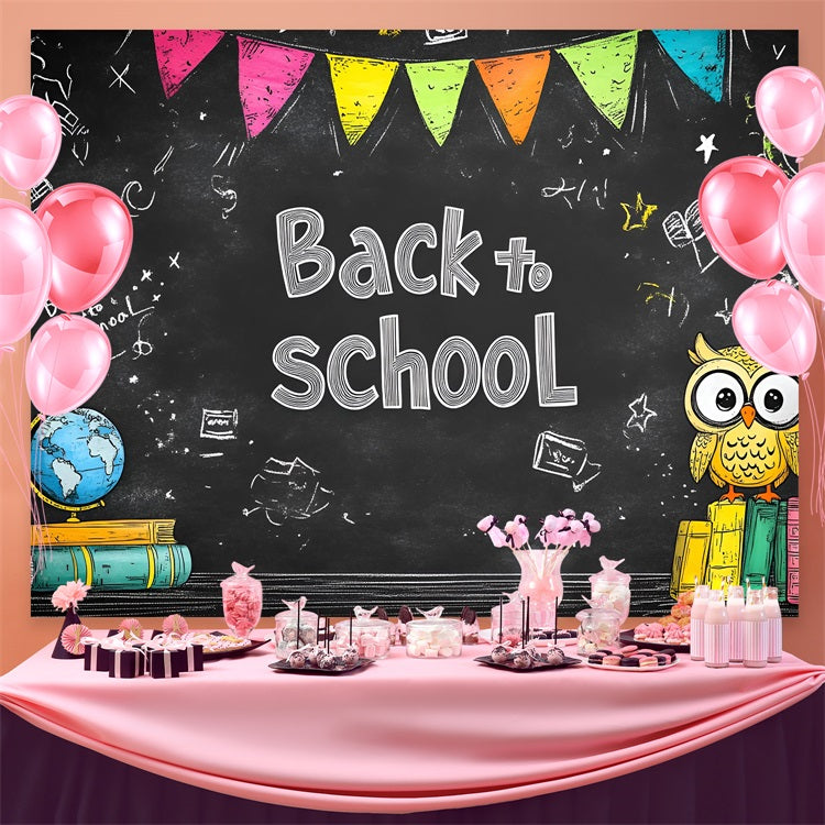 Backdrop Back To School Hand gezeichnete Doodles Blackboard Backdrop CSH3-41