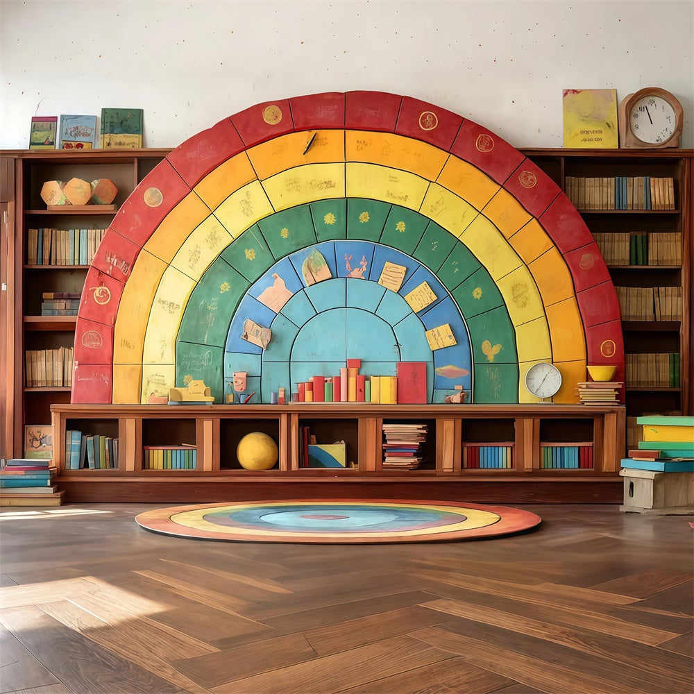 Backdrop Back To School Buntes Puzzle Bücherregal Backdrop CSH3-5