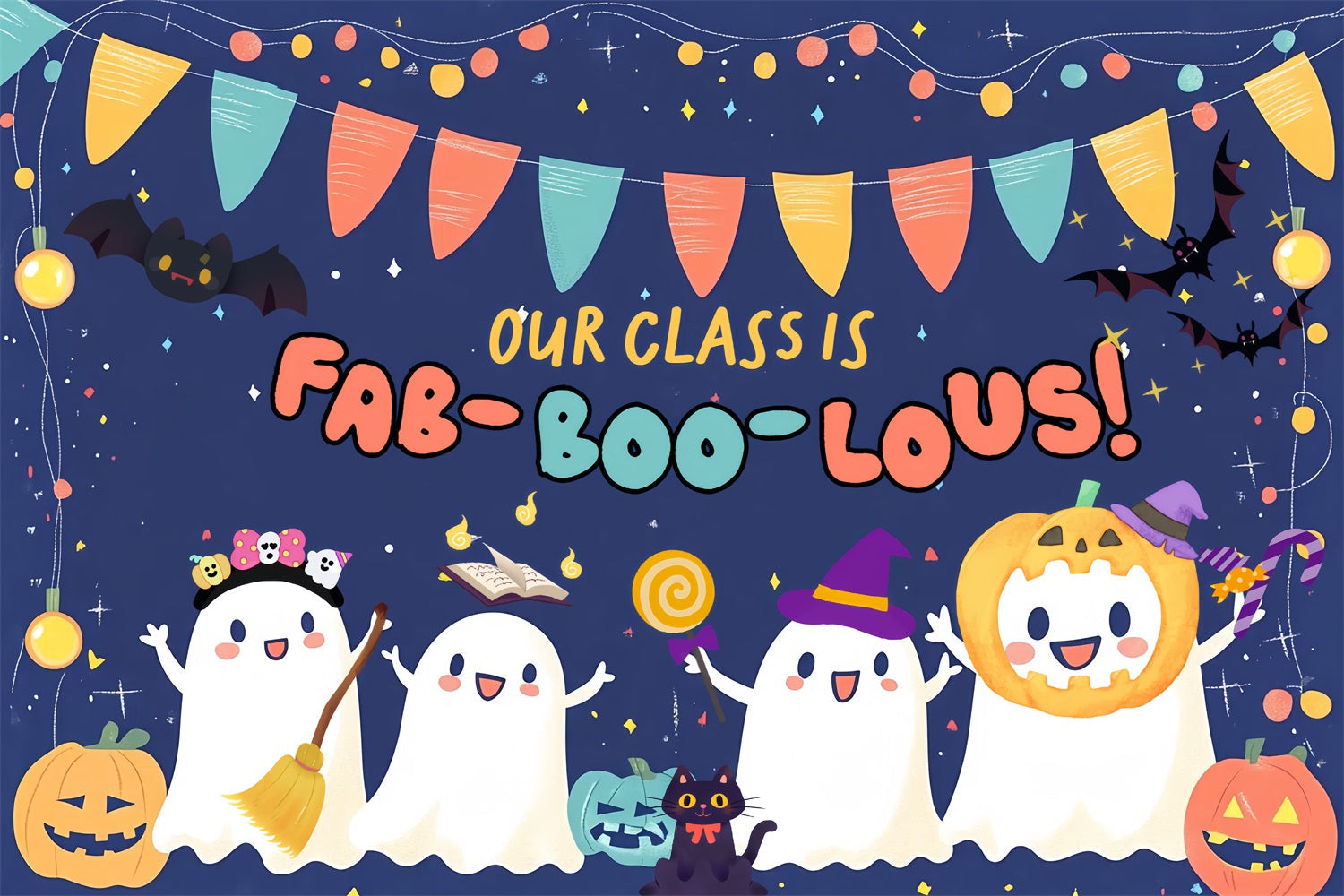 Back To School Backdrop Ideen Cute Klassenzimmer Halloween Backdrop CSH3-68
