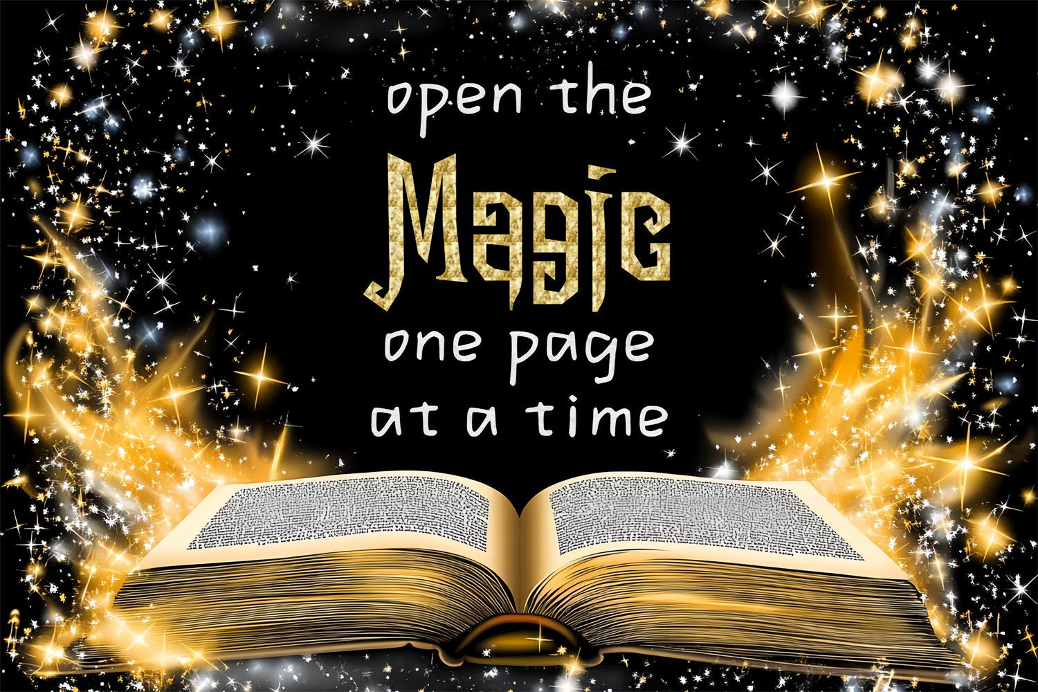 Back To School Fotohintergrund Mystische funkelnde Buch Hintergrund CSH3-72