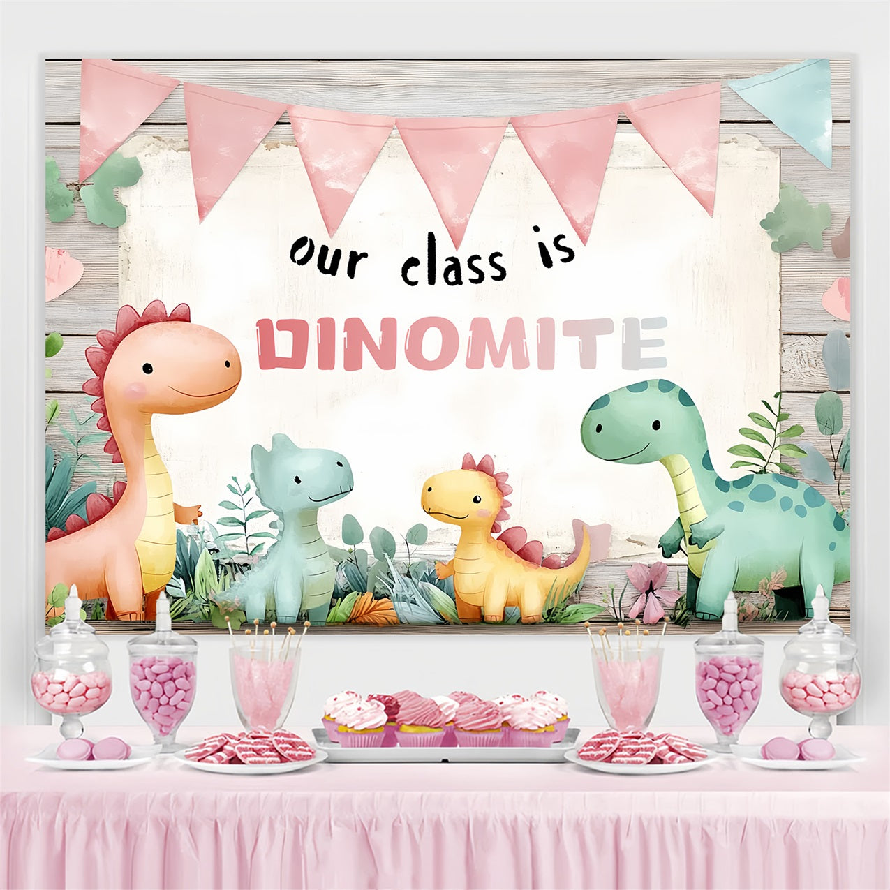 Back To School Fotohintergrund Cute Dinosaur Classroom Backdrop CSH3-77