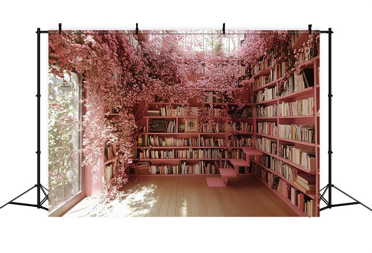 Backdrop Back To School Kirschblüte Bücherecke Backdrop CSH3-8
