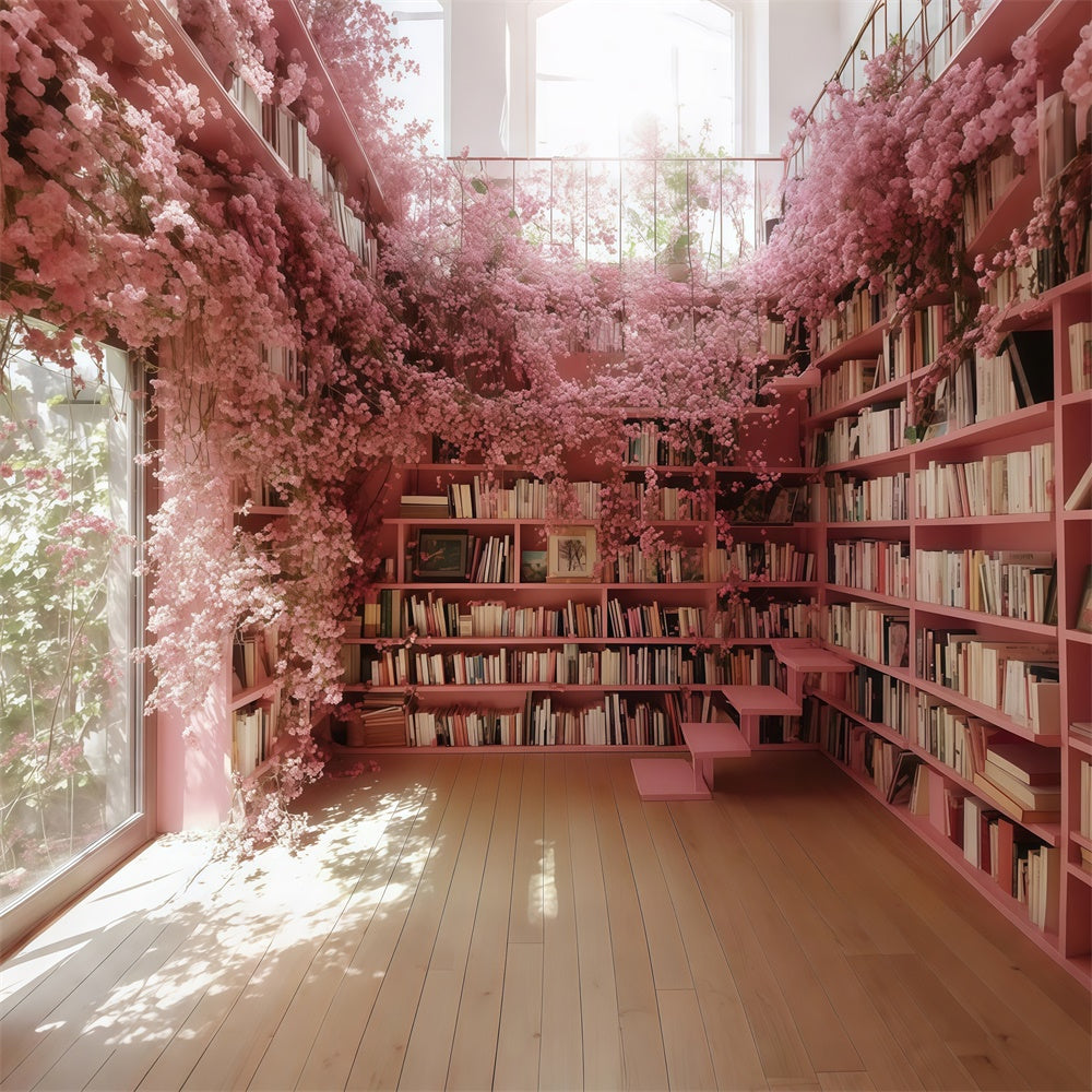 Backdrop Back To School Kirschblüte Bücherecke Backdrop CSH3-8