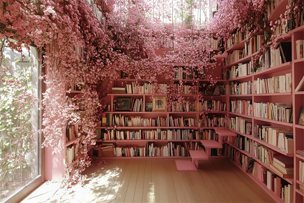 Backdrop Back To School Kirschblüte Bücherecke Backdrop CSH3-8