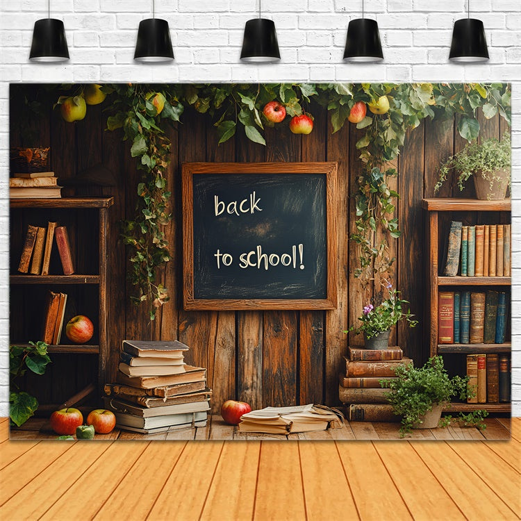 Backdrop für Back To School Holz Bücherregal Apfel Backdrop CSH3-9