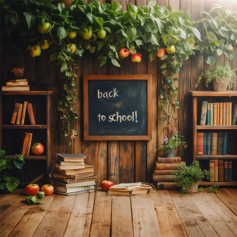 Backdrop für Back To School Holz Bücherregal Apfel Backdrop CSH3-9