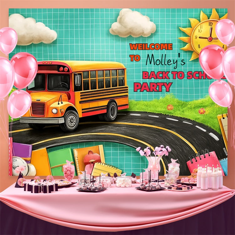 Backdrop für die Schule Schulbus Abenteuer benutzerdefinierte Hintergrund CSH3-90