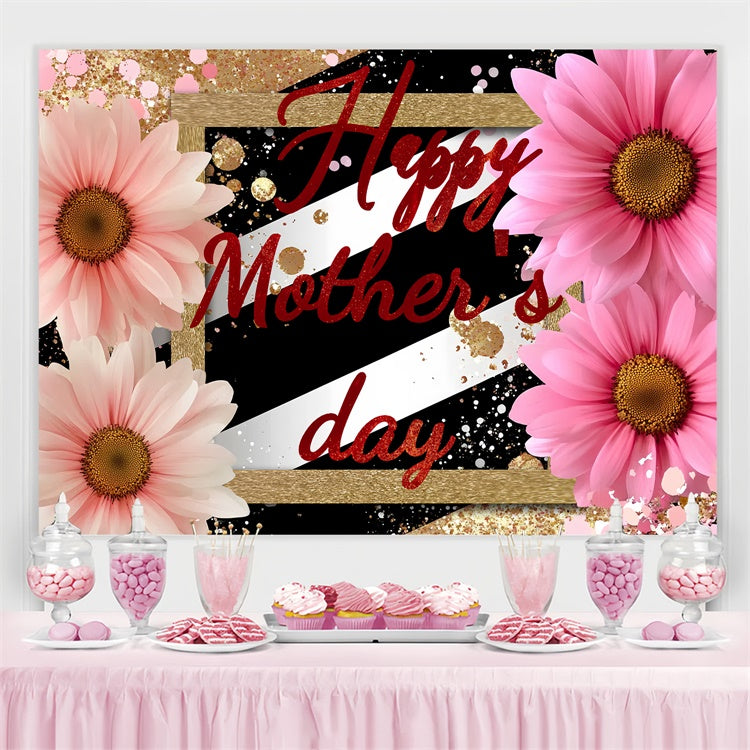 Muttertags-Hintergrundbild zum Anpassen Modernes Streifenmuster und Blumen CSH3-92