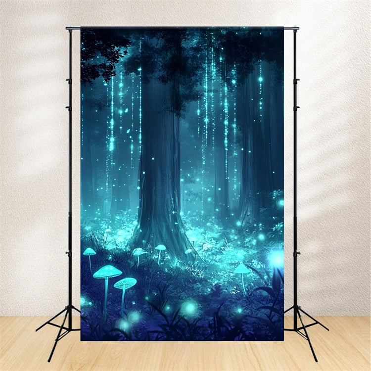 Fotografie Backdrop Wald Glühende Pilze Glitzernde Kulisse CSH4-103