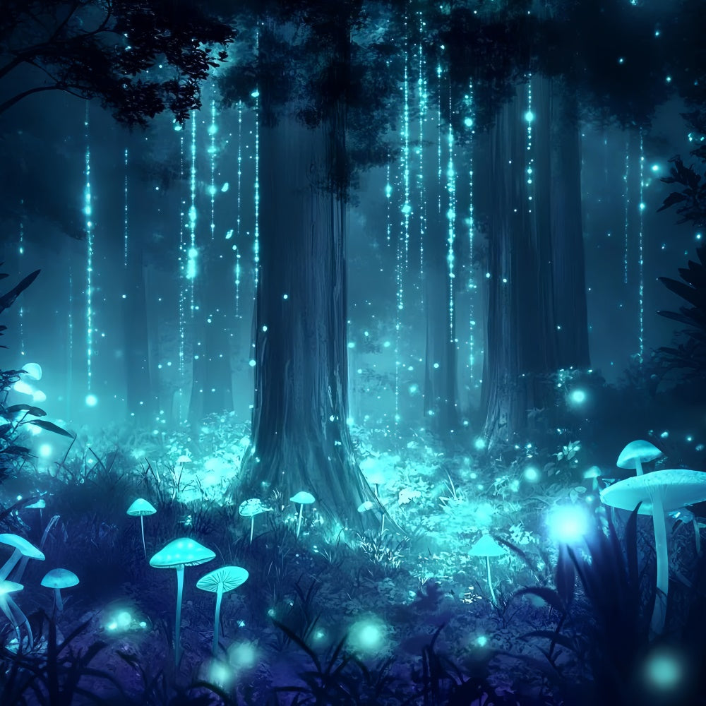 Fotografie Backdrop Wald Glühende Pilze Glitzernde Kulisse CSH4-103