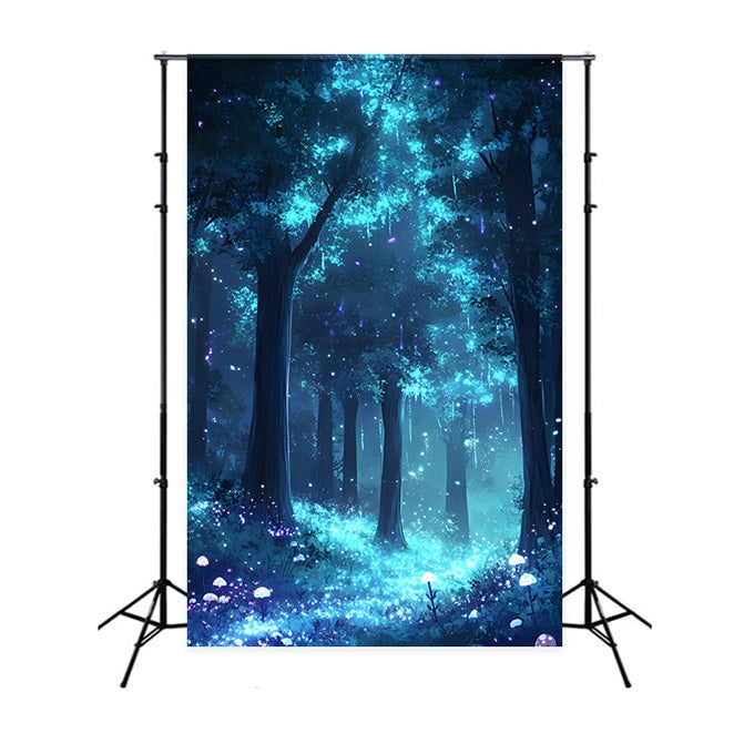 Wald Fotohintergrund Blau Märchenland Wald Blüte Hintergrund CSH4-104