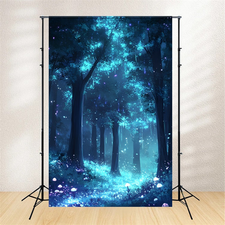 Wald Fotohintergrund Blau Märchenland Wald Blüte Hintergrund CSH4-104
