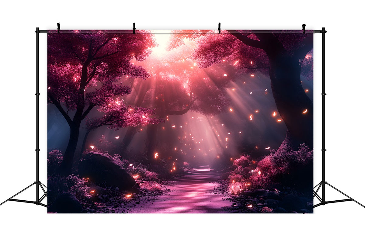 Wald Fotohintergrund Rosa Licht Waldweg Hintergrund CSH4-105