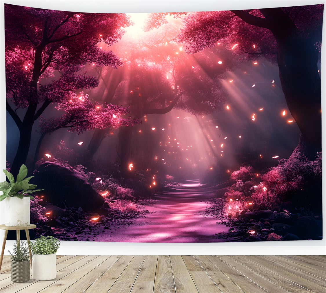 Wald Fotohintergrund Rosa Licht Waldweg Hintergrund CSH4-105