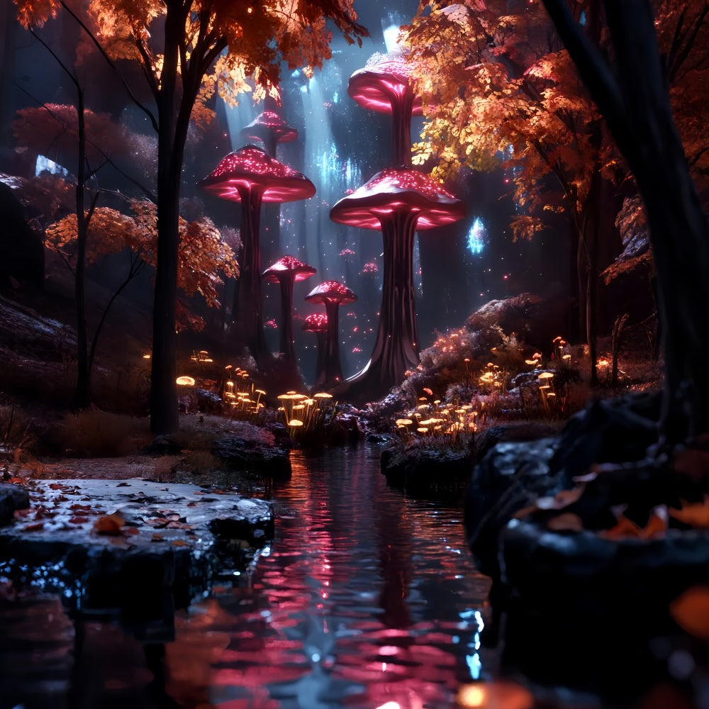 Woodland Fotohintergrund Pilz Wald Wasser Hintergrund CSH4-106