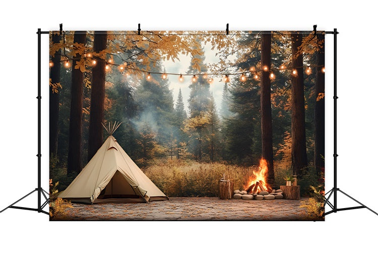 Herbstwald Backdrop Ruhiges Zelt Herbstkiefern Backdrop CSH4-117