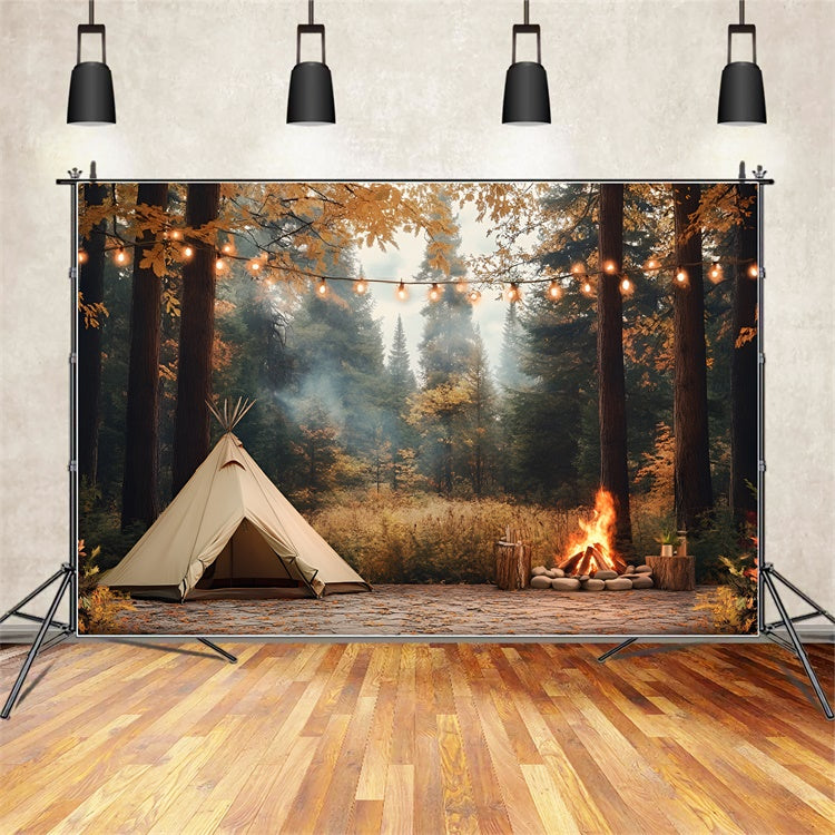Herbstwald Backdrop Ruhiges Zelt Herbstkiefern Backdrop CSH4-117