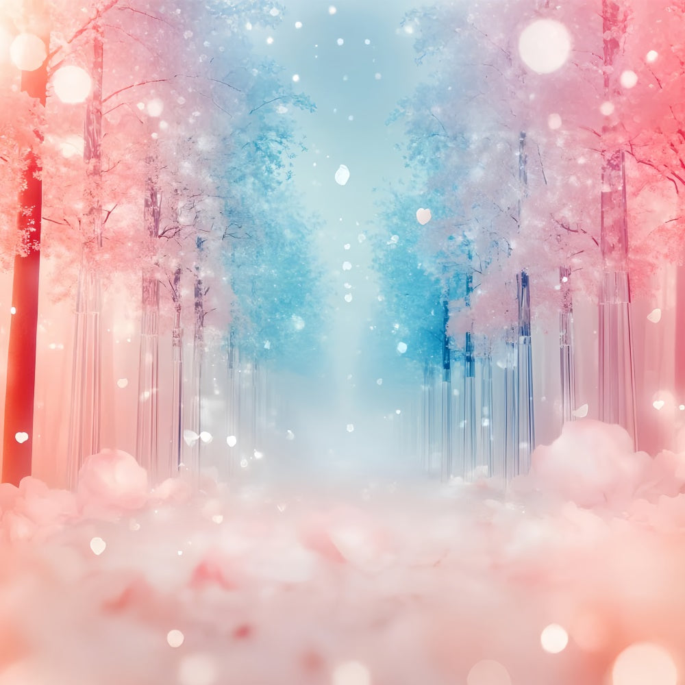 Fantasy Forest Backdrop Verträumter Pfad Fallende Blütenblätter Backdrop CSH4-118