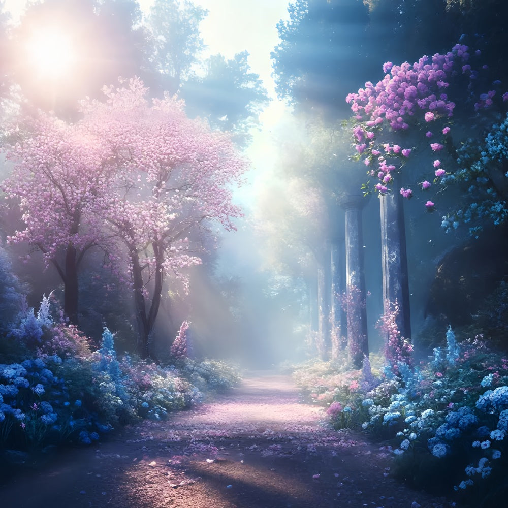 Waldhintergrund Romantischer Pfad Eleganter Blumenhintergrund CSH4-119