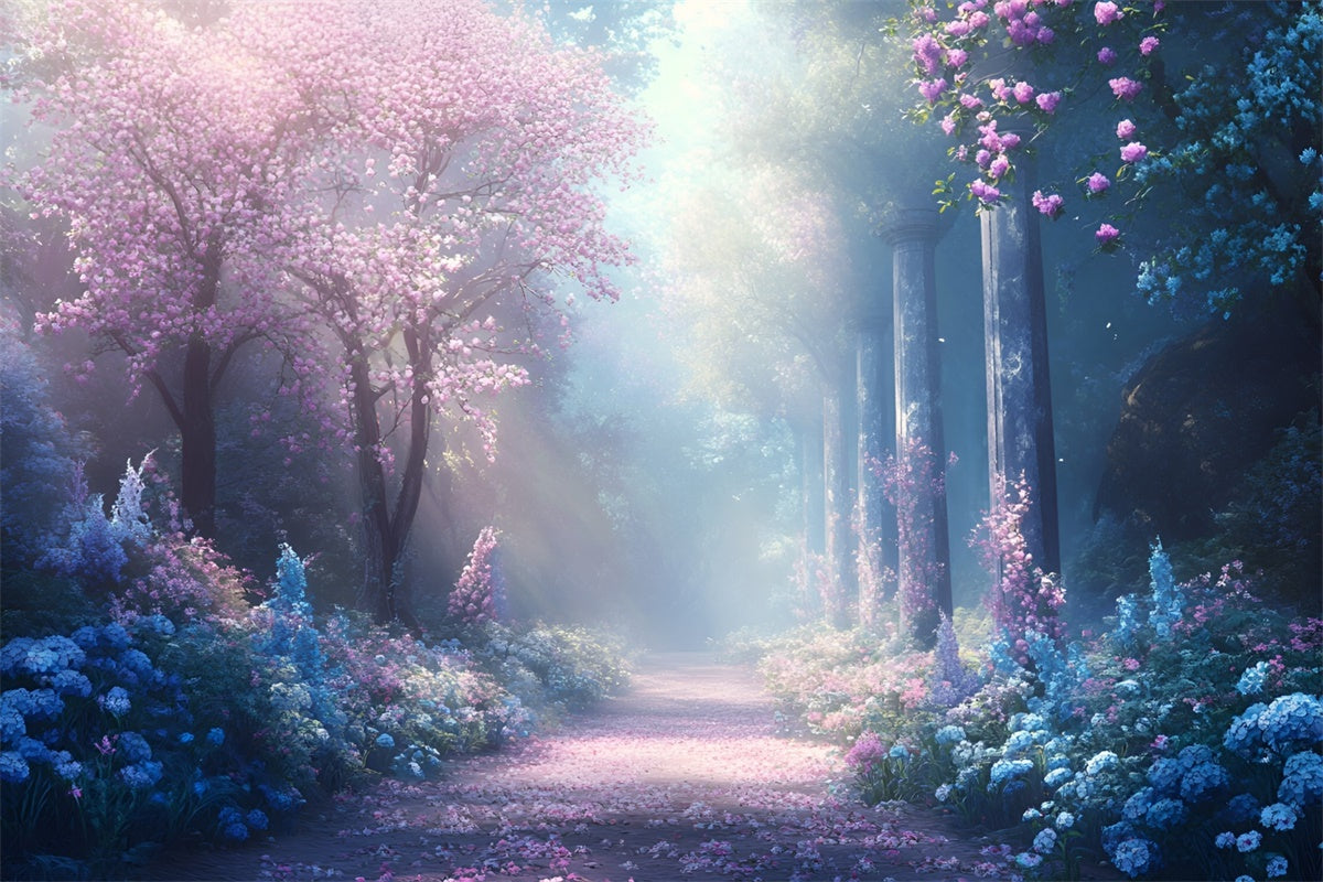 Waldhintergrund Romantischer Pfad Eleganter Blumenhintergrund CSH4-119