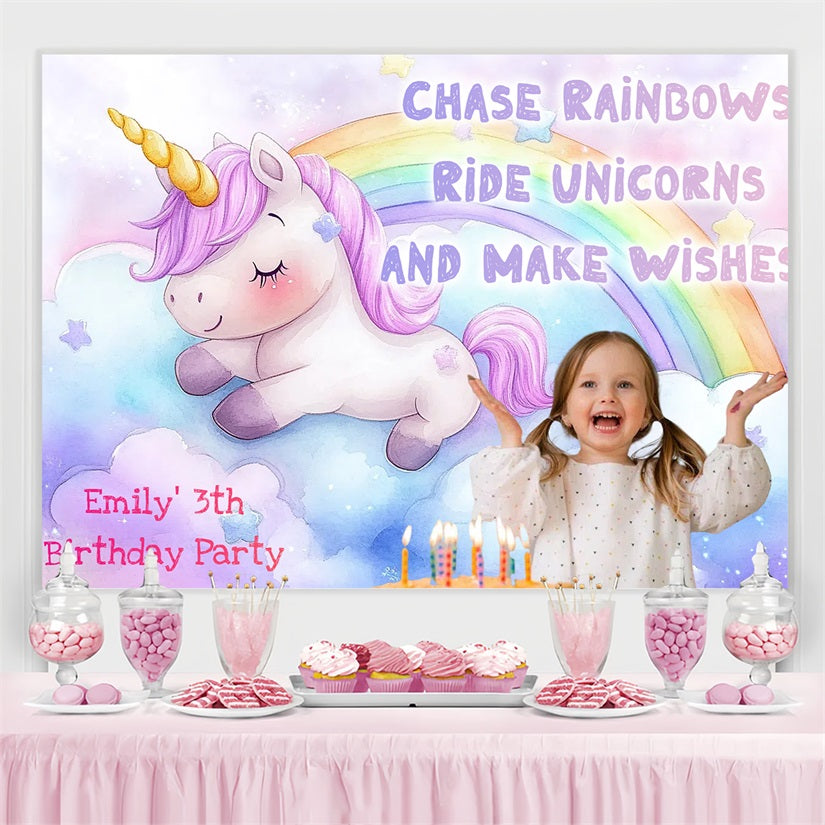 Personalisierte Backdrop For Geburtstag Party Magical Einhorn Backdrop CSH4-13