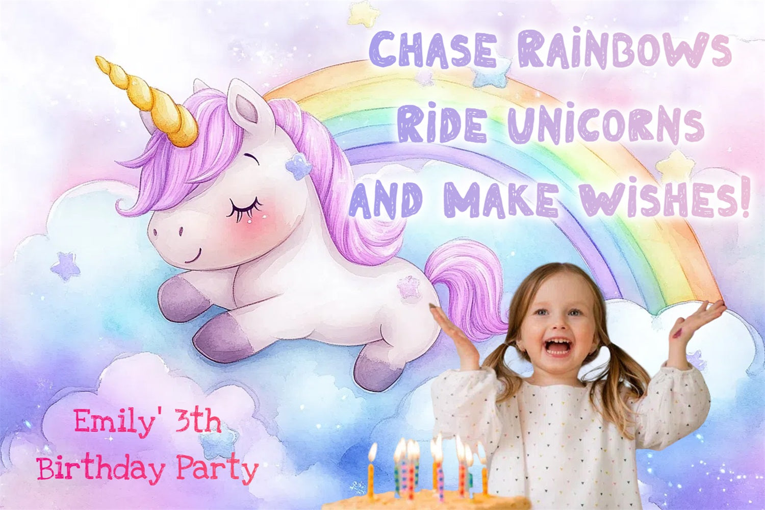 Personalisierte Backdrop For Geburtstag Party Magical Einhorn Backdrop CSH4-13