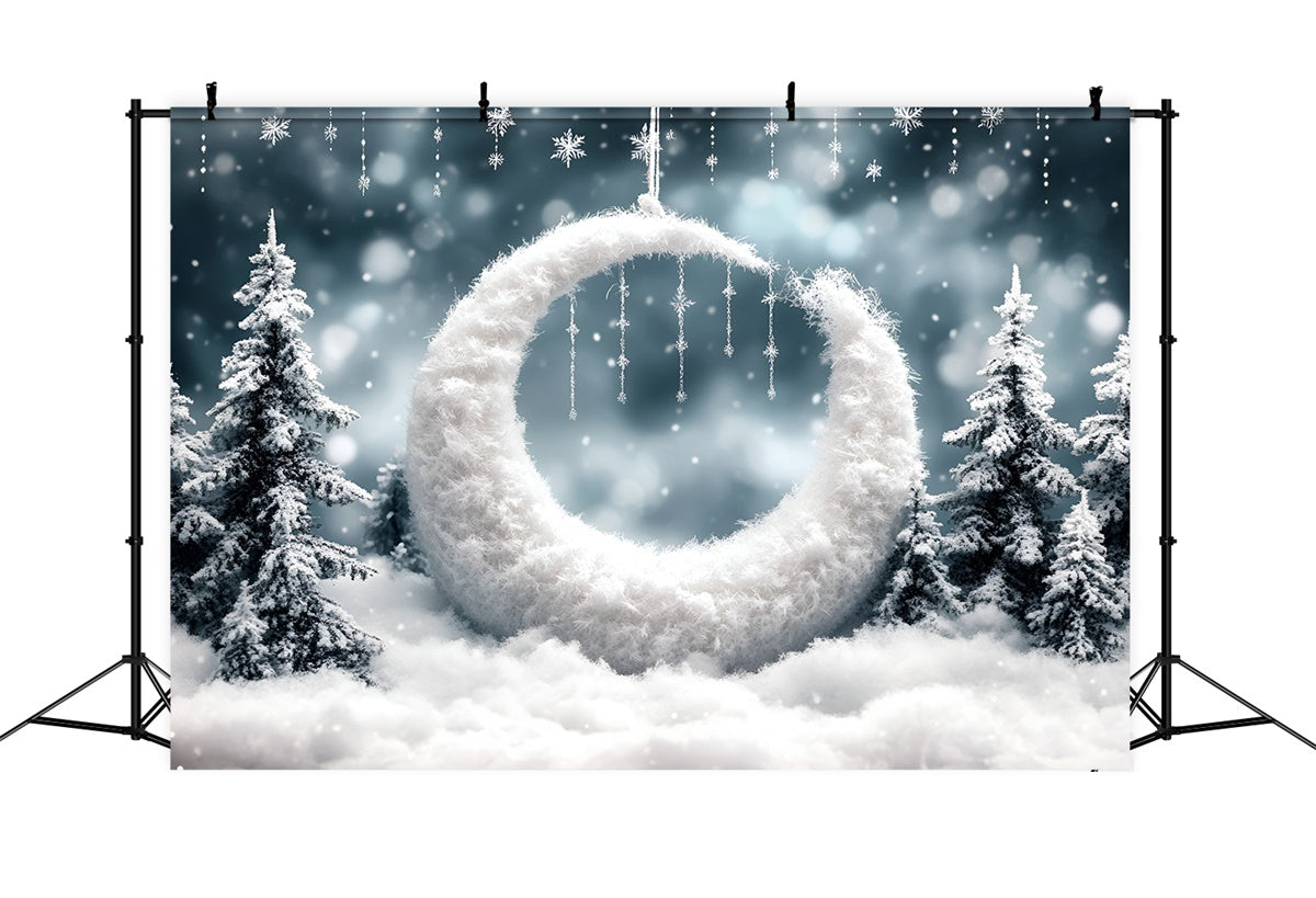 Wald Fotohintergrund funkelnder Schneefall Fantasy Hintergrund CSH4-123