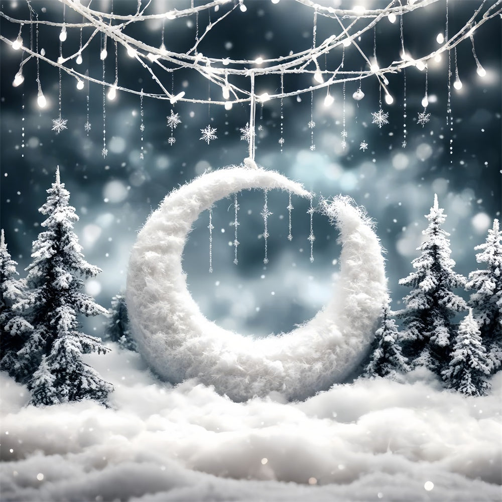Wald Fotohintergrund funkelnder Schneefall Fantasy Hintergrund CSH4-123