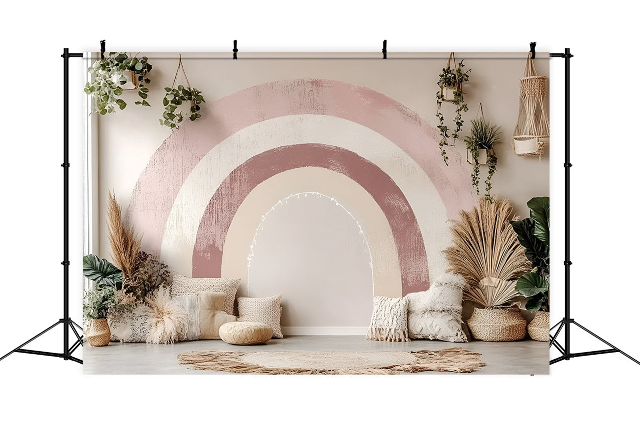 Boho Backdrop Ideen Bogen Wandmalerei Pampas Backdrop CSH4-128