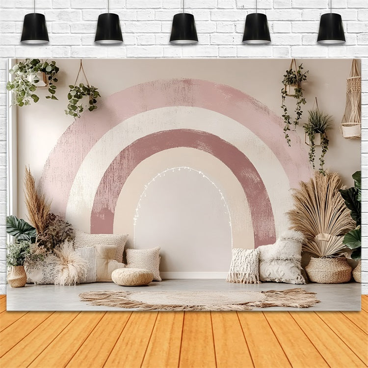 Boho Backdrop Ideen Bogen Wandmalerei Pampas Backdrop CSH4-128