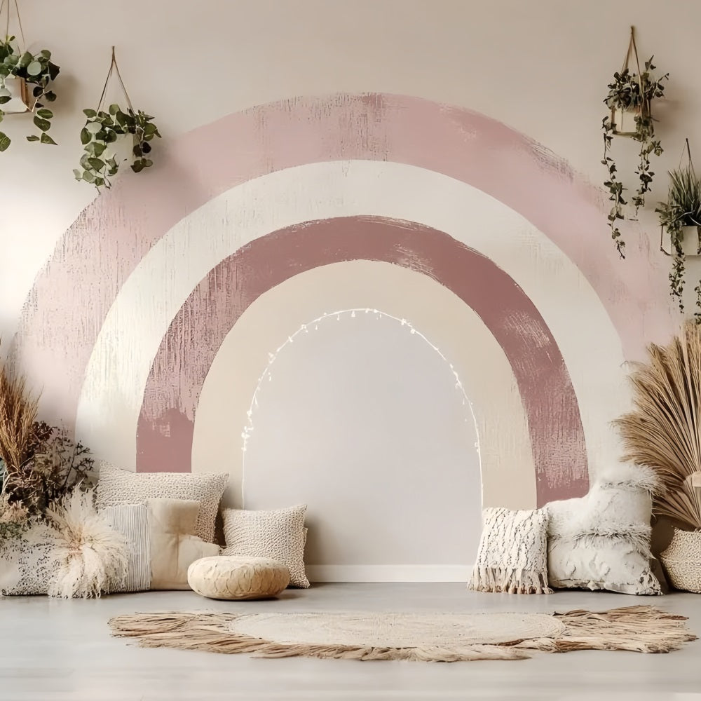 Boho Backdrop Ideen Bogen Wandmalerei Pampas Backdrop CSH4-128
