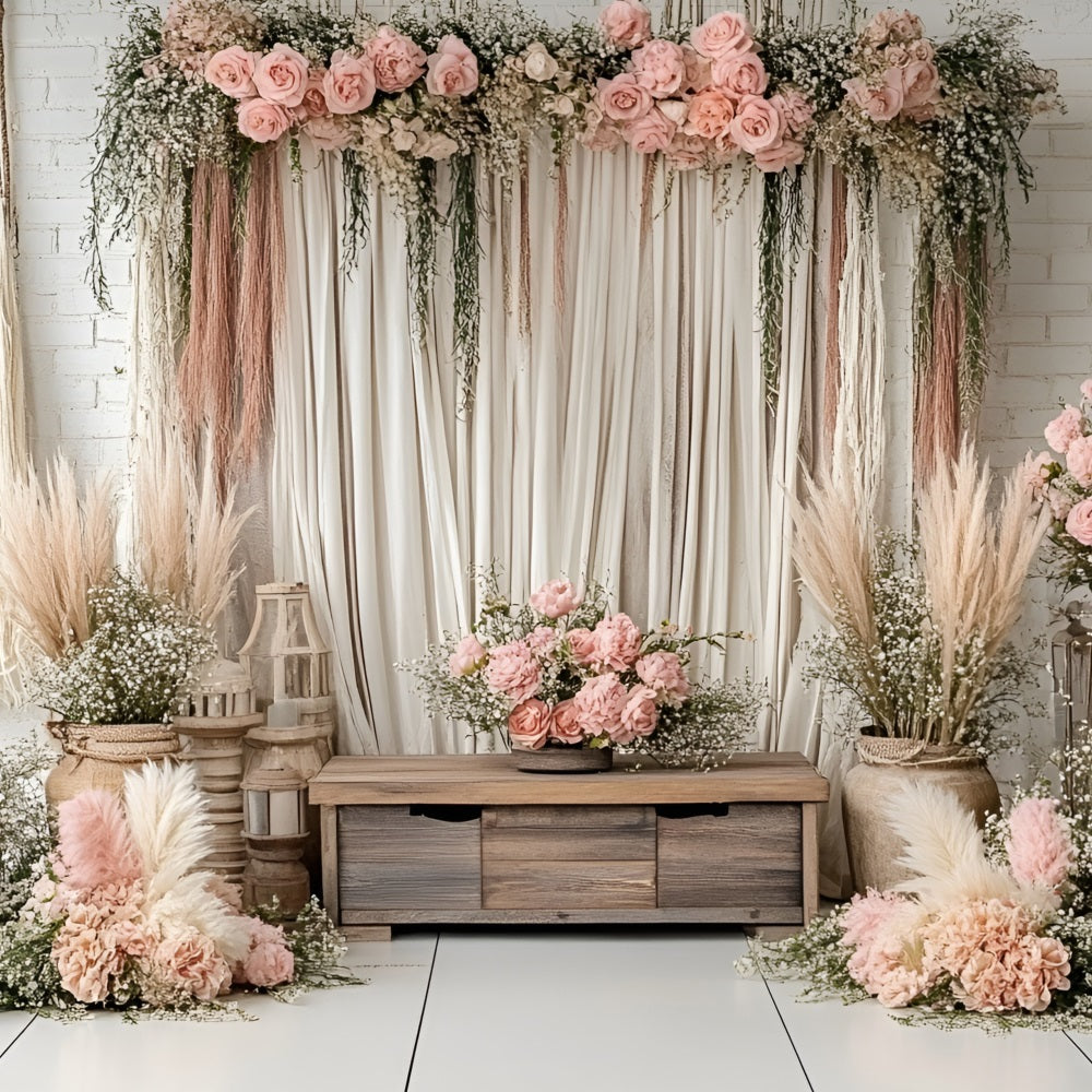Boho Backdrops Drapery Pampas Blumen Hintergrund CSH4-136