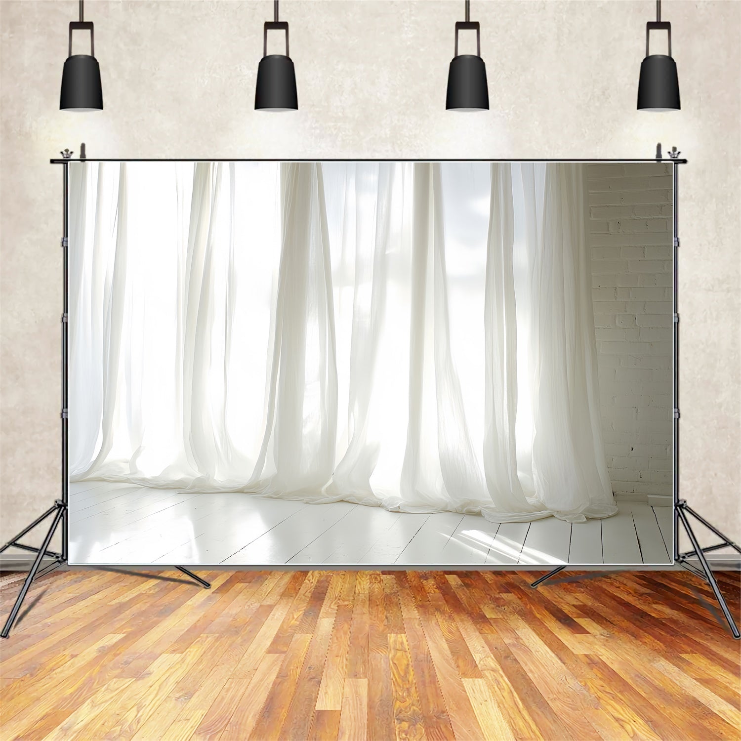 Porträt Studio Hintergründe Soft White Sheer Curtain Backdrop CSH4-179