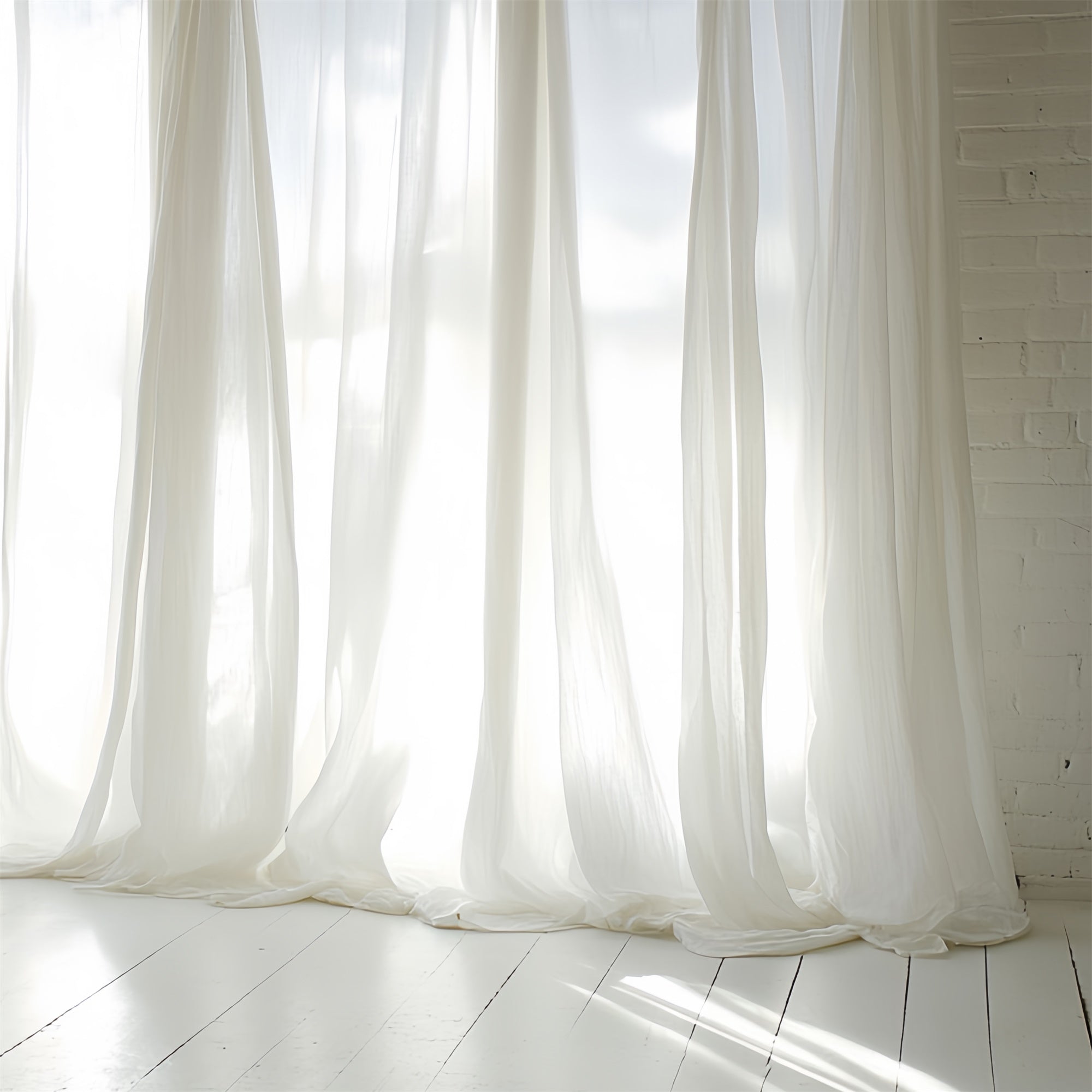 Porträt Studio Hintergründe Soft White Sheer Curtain Backdrop CSH4-179