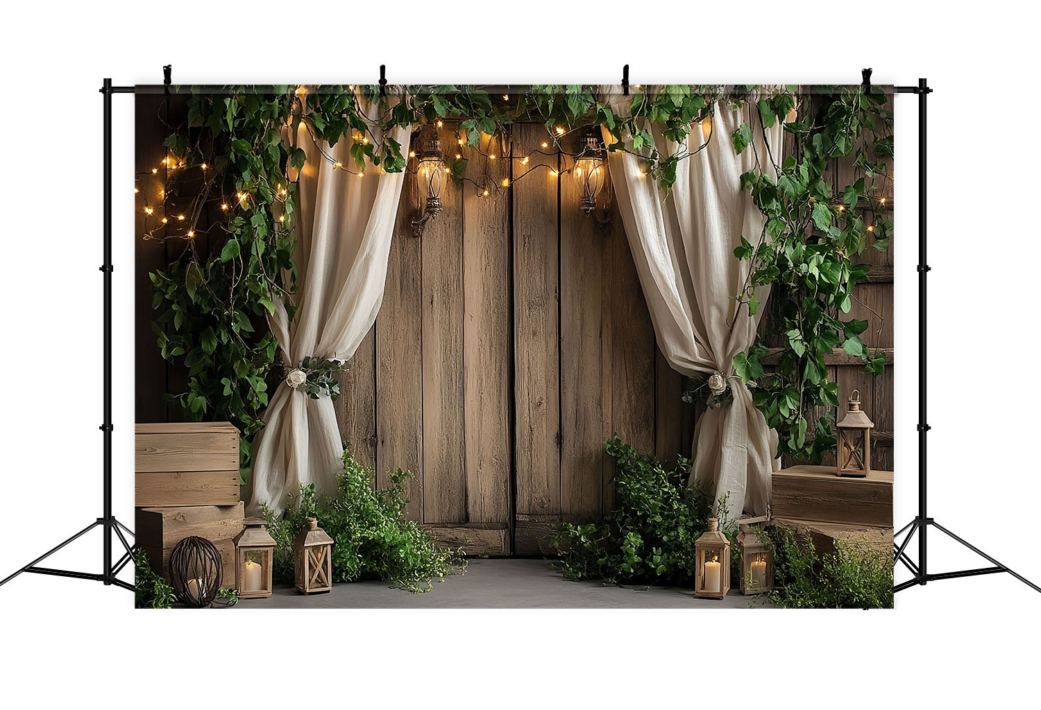 Scheunentor Backdrop Efeu Holz Laterne Backdrop CSH4-207