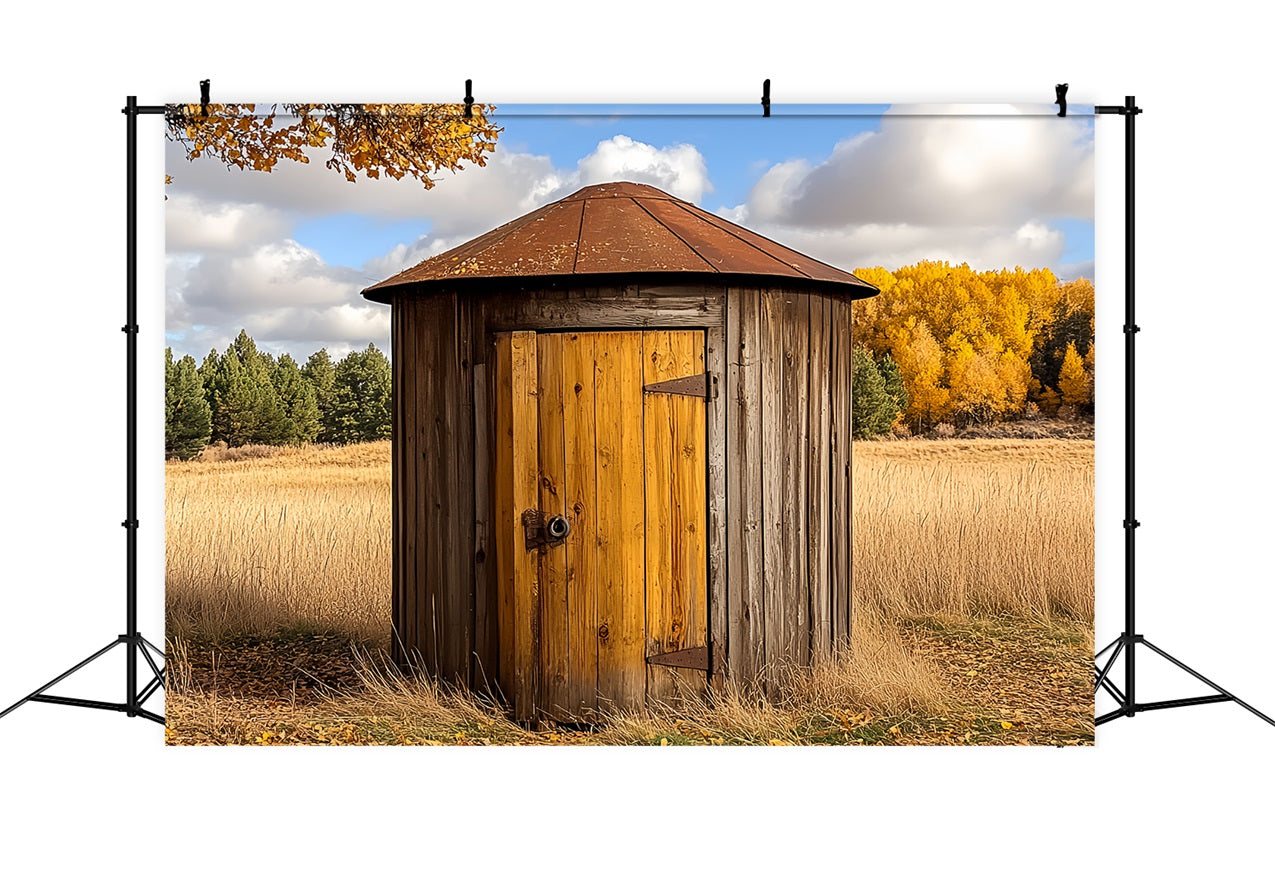 Holz Scheune Hintergrund Landleben Herbst Runde Hintergrund CSH4-208