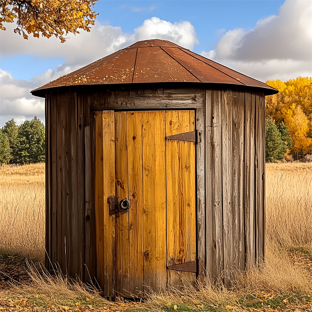 Holz Scheune Hintergrund Landleben Herbst Runde Hintergrund CSH4-208