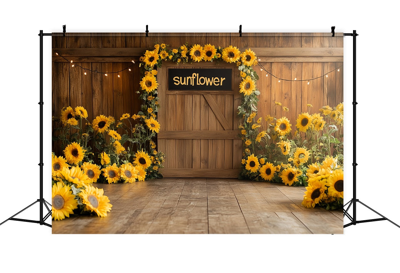 Holz Scheune Backdrop Bauernhaus Sonnenblumen Dekor Hintergrund CSH4-210