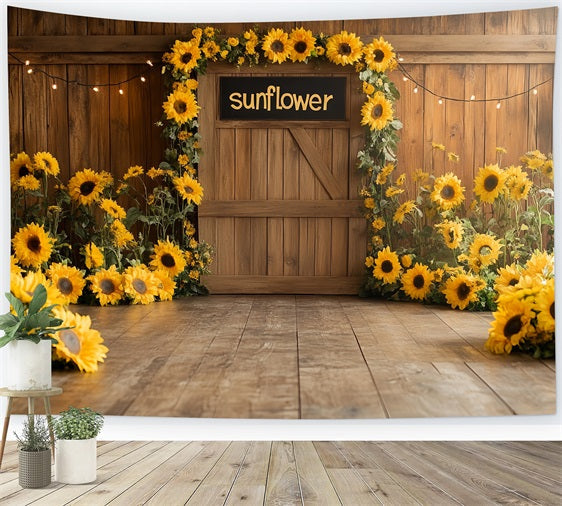 Holz Scheune Backdrop Bauernhaus Sonnenblumen Dekor Hintergrund CSH4-210