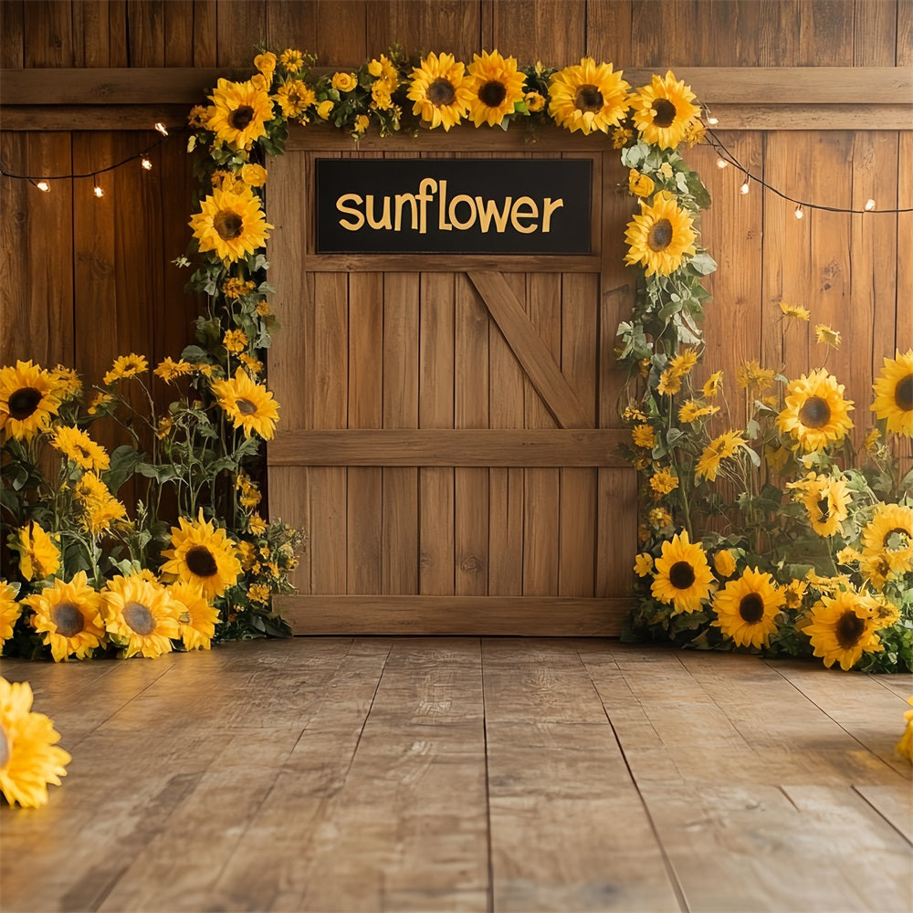 Holz Scheune Backdrop Bauernhaus Sonnenblumen Dekor Hintergrund CSH4-210