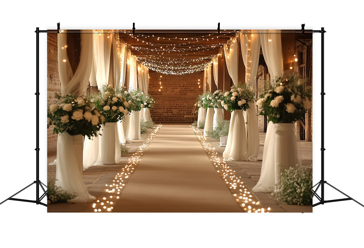 Boho Backdrops Scheune Hochzeit Flur beleuchtet Backdrop CSH4-215