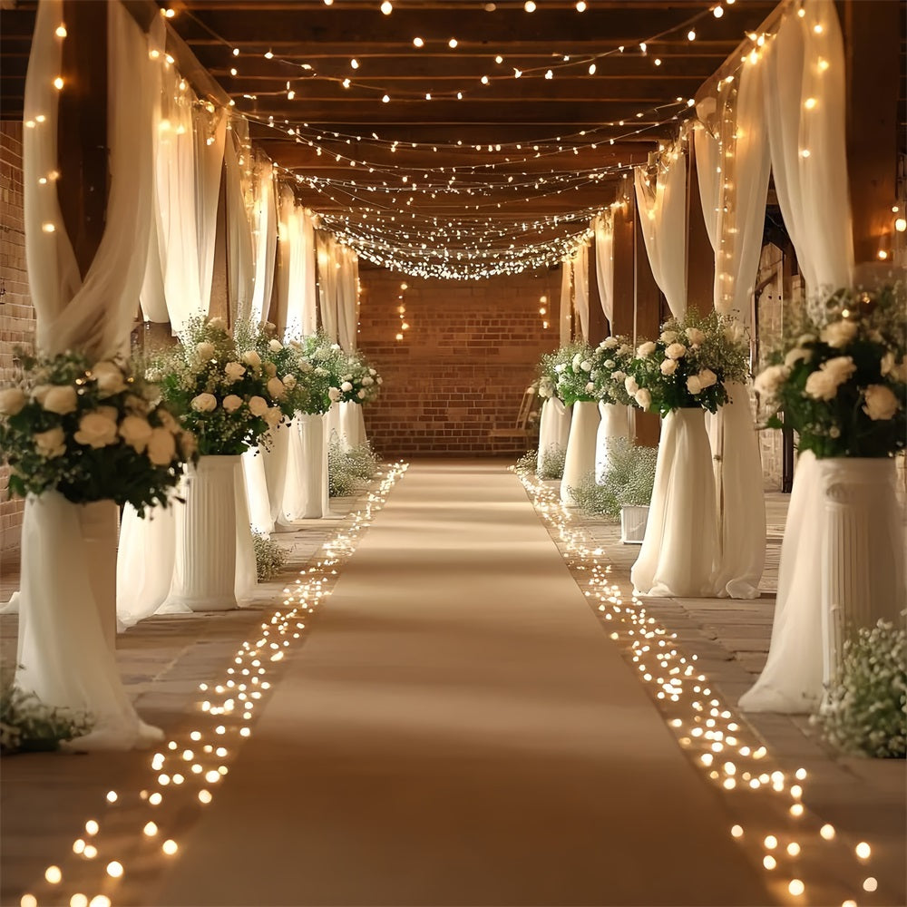 Boho Backdrops Scheune Hochzeit Flur beleuchtet Backdrop CSH4-215