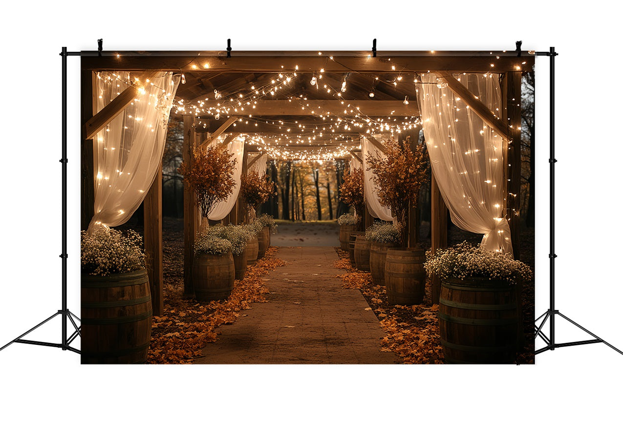 Scheune Fotokulisse Twinkle Light Herbst Gang Hintergrund CSH4-217