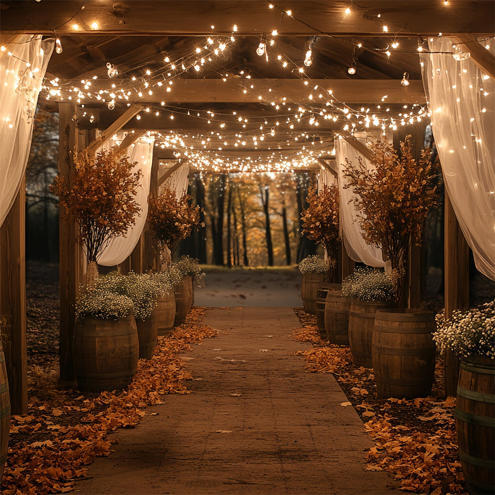 Scheune Fotokulisse Twinkle Light Herbst Gang Hintergrund CSH4-217