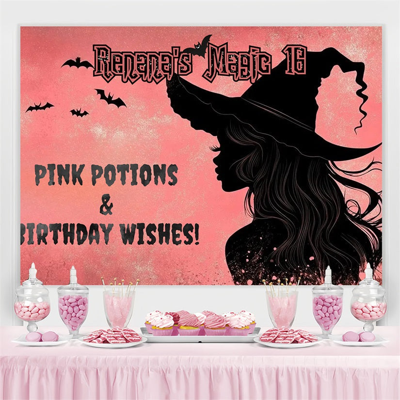 Personalisierte Backdrop Geburtstag Funkeln Enchanted Hexe Backdrop CSH4-23