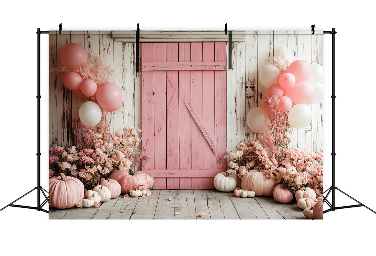 Scheune Fotokulisse Pastell Kürbis Floral Hintergrund CSH4-222