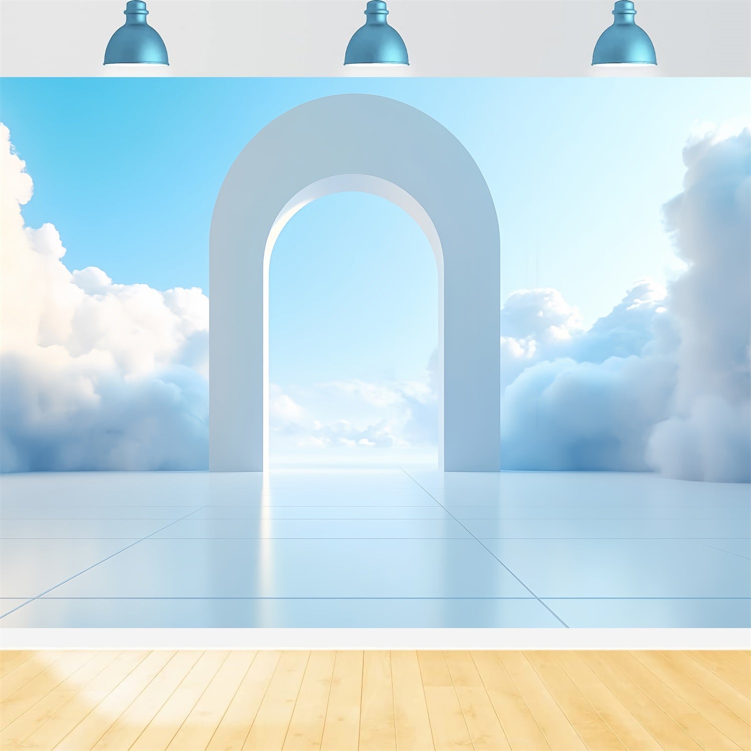 Blauer Himmel Backdrops Fantasie Himmel Bogen Wolke Backdrop CSH4-256