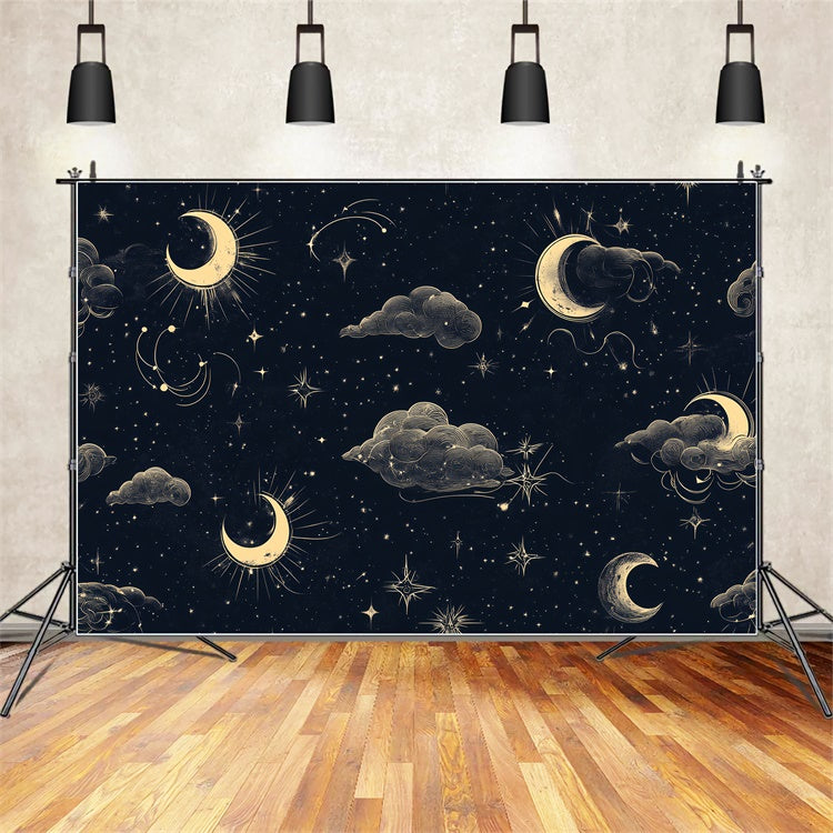 Nachthimmel Backdrops Mystische Wolken Mondsichel Backdrop CSH4-259
