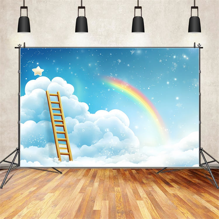 Regenbogen Wolken Hintergrund Traum Himmel Leiter Regenbogen Hintergrund CSH4-263
