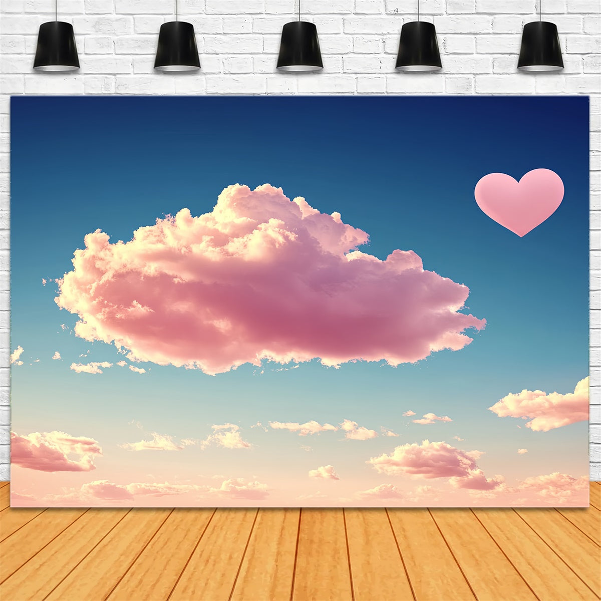 Rosa Wolken Backdrop Romantische Rosa Wolken Herz Backdrop CSH4-265